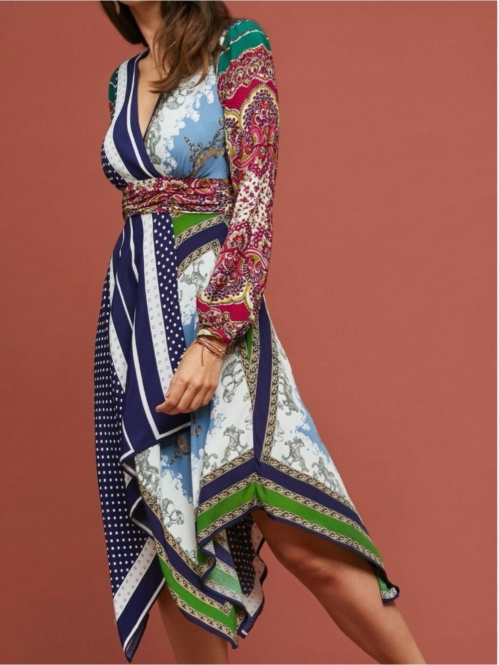 Anthropologie Asymmetrical Midi Scarf Dress 4